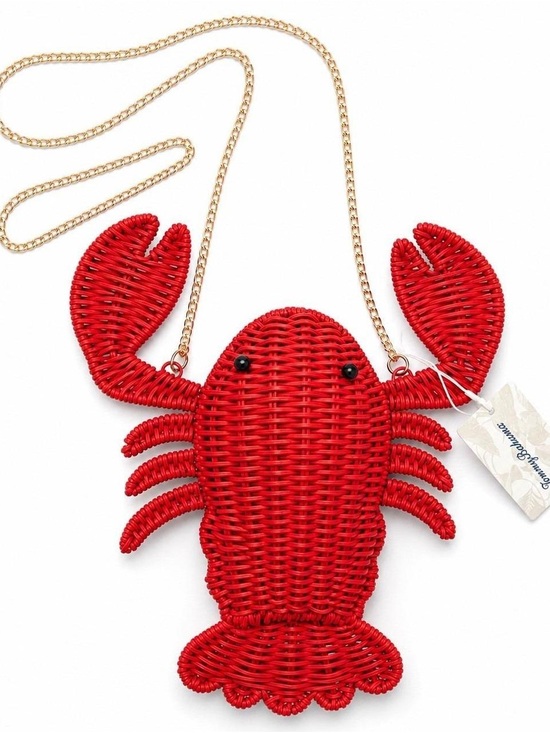 Tommy Bahama Handbags - Tommy Bahama Red Lobster Woven Crossbody Bag with Gold Chain
